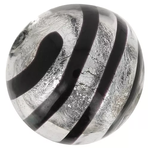 Tonda Murano mm.  6 foglio d'argentato zigrinato Nero x1