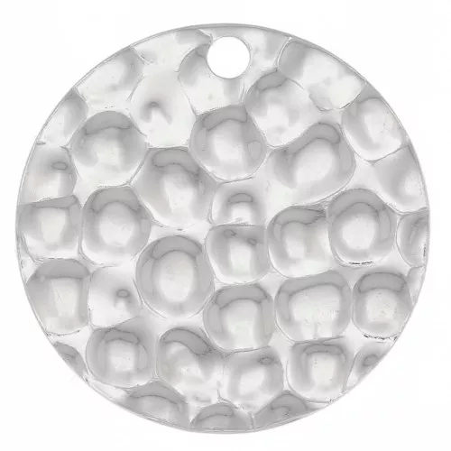 Zecchino rotondo martellato 15 mm in argento 925 x1