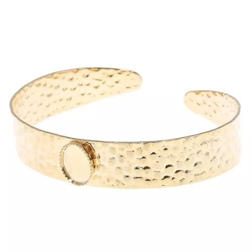 Bracciale 12x170 mm per cabochon ovale 10x8 mm - Dorato con oro fino x1