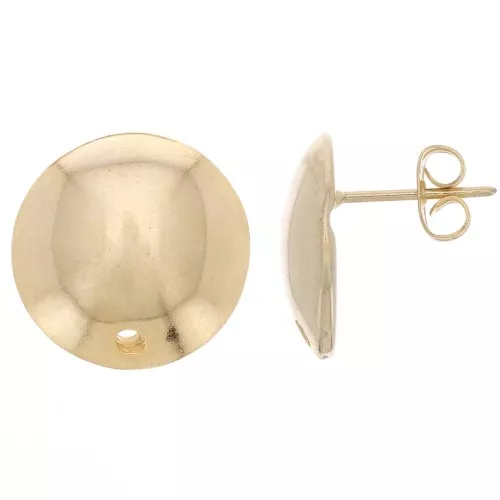 Orecchini a perno a semisfera 16 mm - Dorato con oro fino x2