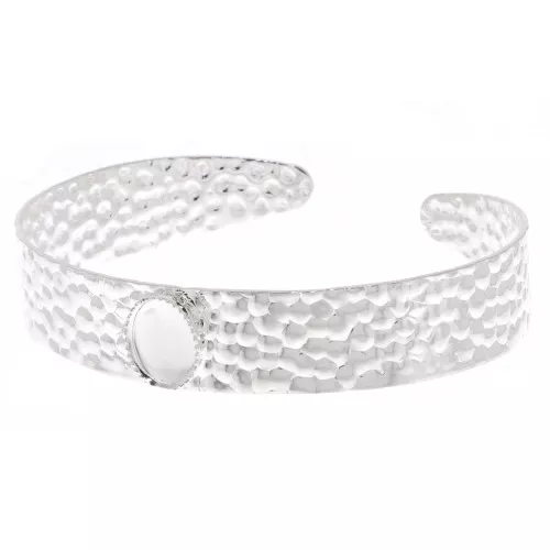 Bracciale 12x170 mm per cabochon ovale 10x8 mm - Argentato x1