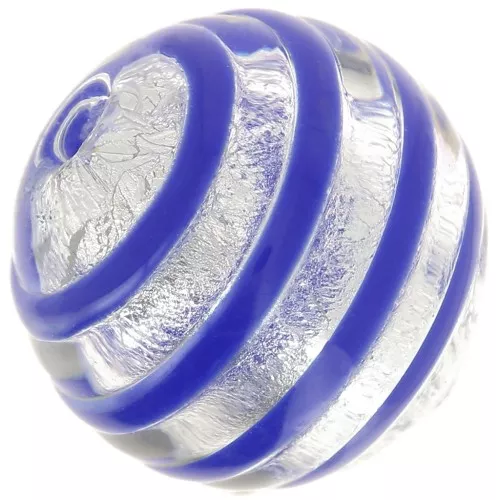 Tonda Murano mm. 10 foglio d'argento zigrinato Blu x1