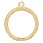 Pendente per resina UV bi-componente 24,5x28 mm -Dorato con oro fino x1