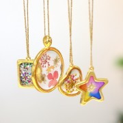 Pendente per resina UV bi-componente 24,5x28 mm -Dorato con oro fino x1