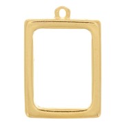 Pendente rettangolare per resina UV ; bi-componente 21x31mm Dorato con oro fino x1