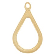 Pendente per resina UV ; bi-componente 20x33.5 mm - Dorato con oro fino x1