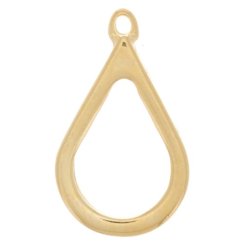 Pendente per resina UV ; bi-componente 20x33.5 mm - Dorato con oro fino x1
