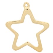Pendente a stella per resina UV; bi-componente 31,5x34mm Dorato con oro fino x1|raw }}