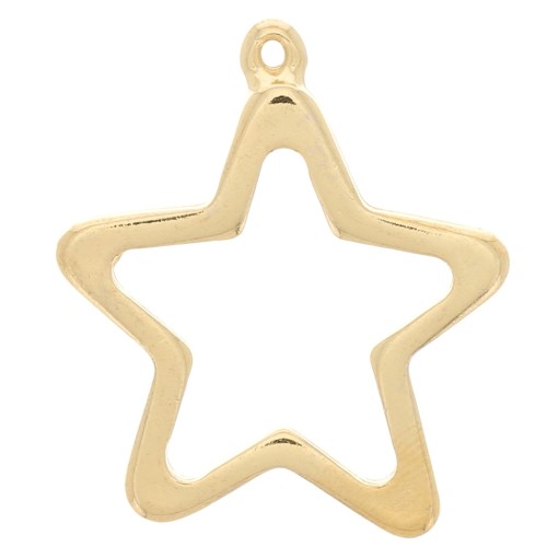 Pendente a stella per resina UV; bi-componente 31,5x34mm Dorato con oro fino x1