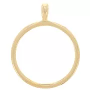Pendente rotondo per resina UV e bi-componente 41x52 mm - Dorato con oro fino x1