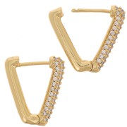 Monachelle design con Ossido di zirconio 18x16 mm - Oro - Cristallo x2|raw }}