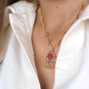 Pendente a cuore per resina UV ; bi-componente 28x32 mm - Rodio x1