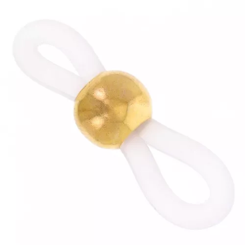 Fermagli per occhiali con perla rotonda bianco - Dorato x4