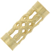 Tubi filigranati mm. 12x4 dorato con oro fino x6