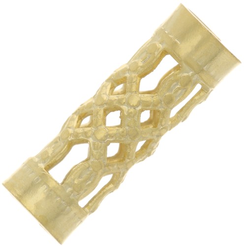 Tubi filigranati mm. 12x4  dorato con oro fino x6