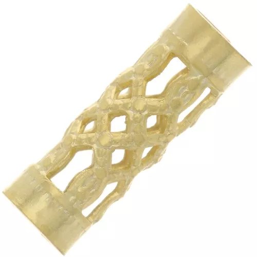 Tubi filigranati mm. 12x4  dorato con oro fino x6