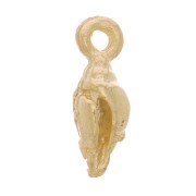 Charm conchiglia 10x3 mm - Dorato con oro fino x1
