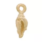 Charm conchiglia 10x3 mm - Dorato con oro fino x1