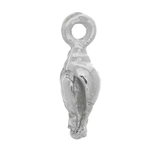 Ciondolo conchiglia 10x3 mm - rodio x1