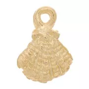 Ciondolo capasanta 9x7 mm - Dorato con oro fino x1