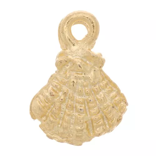 Ciondolo capasanta 9x7 mm - Dorato con oro fino x1