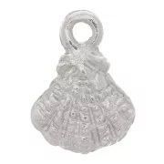 Ciondolo capasanta 9x7 mm - Rodio x1