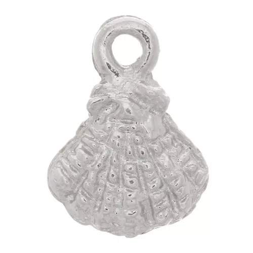 Ciondolo capasanta 9x7 mm - Rodio x1