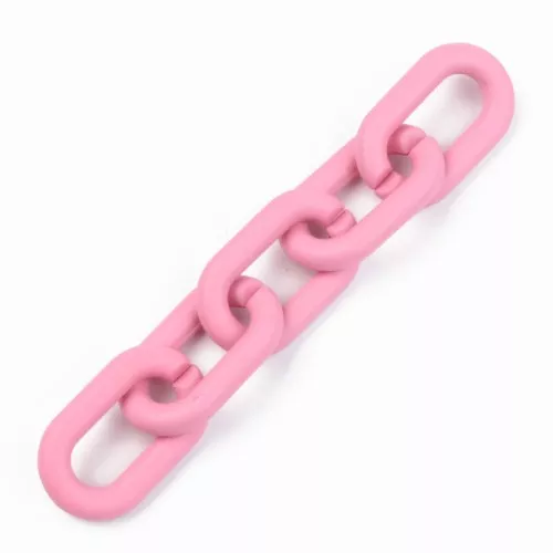 Collegamenti acrilici ovali 27X16 mm - opaco Rosa Mat x10