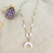 Perla mezza luna in madreperla 11x12.5 mm - Naturale x1