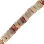 Perle rondelle Heishi - pietra gemma 4x2 mm - Aqua Terra Jasper x20|raw }}