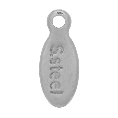 Mini zecchini gocce 10x4 mm incisi S. Steel - Acciaio inossidabile 304 x10