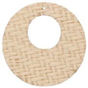 Pendente rotondo e piatto in rafia intrecciata 40 mm - Beige x1
