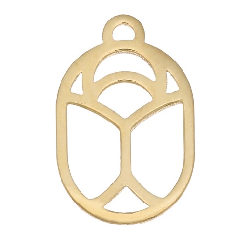 Ciondolo scavato scarabeo 11x7 mm - esclusivo Perles & Co - Gold filled x1