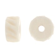 Rondelle di osso incise Heishi 11x6 mm - Naturale x6