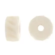 Rondelle di osso incise Heishi 11x6 mm - Naturale x6