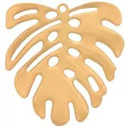 Ciondolo Pendente Foglia di Monstera 22x21 mm - Placcato oro 3 micron x1