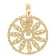 Ciondolo a forma di fiore traforato 14x11.5 mm con Ossido di zirconio - Dorato - Cristallo x1