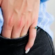 Anello sottile per cabochon 5 mm - Misura 54 - Gold filled x1