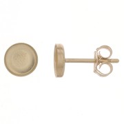 Orrechini a perno tondi per cabochon 5 mm - Gold Filled x2|raw }}
