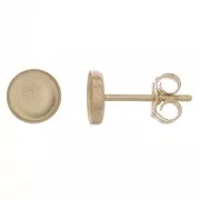 Orrechini a perno tondi per cabochon 5 mm - Gold Filled x2