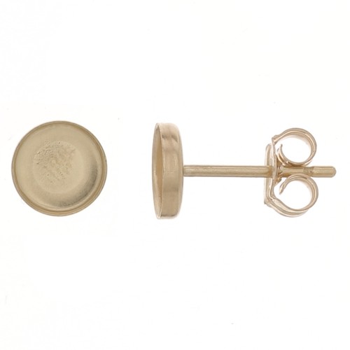Orrechini a perno tondi per cabochon 5 mm - Gold Filled x2