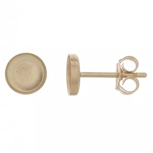 Orrechini a perno tondi per cabochon 5 mm - Gold Filled x2