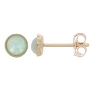 Orrechini a perno tondi per cabochon 4 mm - Gold Filled x2