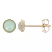 Orrechini a perno tondi per cabochon 4 mm - Gold Filled x2