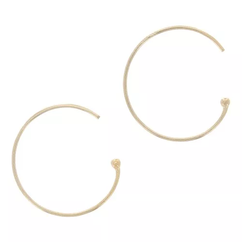 Orecchini a cerchio con pallina 18 mm - Oro (oro laminato) x2