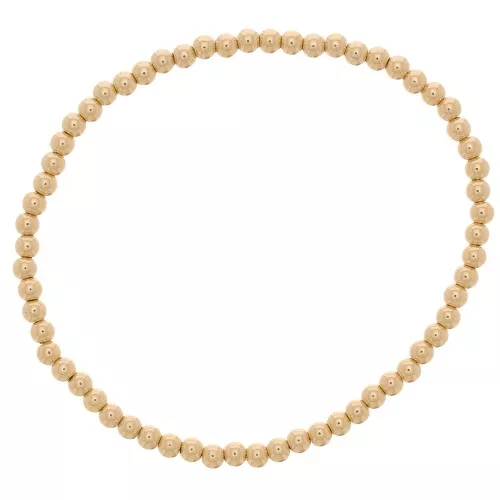 Braccialetto elastico con perline rotonde 3 mm - Gold filled x1