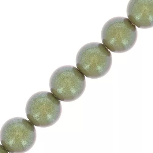 Perle Preciosa - Round Maxima - 4 mm - Pearlescent Khaki x30