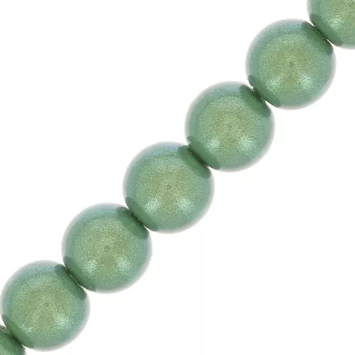 Perle Preciosa - Round Maxima - 4 mm - Pearlescent Green x30
