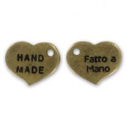 Ciondolo cuore Hand Made/Fatto a Mano mm. 11 bronzo x1|raw }}