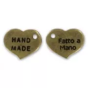 Ciondolo cuore Hand Made/Fatto a Mano mm. 11 bronzo x1